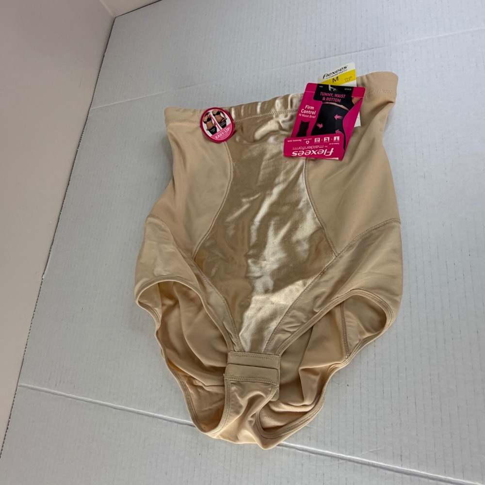 Flexees Maidenform Tummy Waist & Bottom Hi Waist Brief NEW Medium Firm Shapewear